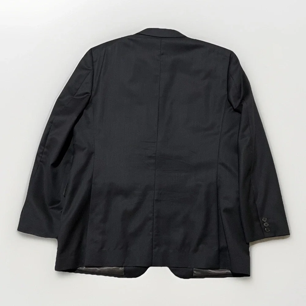 Ermenegildo Zegna Mens Navy Blue Modern Single Breasted Sport Coat Blazer 46R